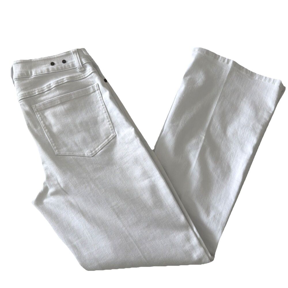 CAbi White Trouser Jeans Stretch Denim Flare Leg Womens Sz 6 Sty #5880 Versatile - Picture 2 of 15